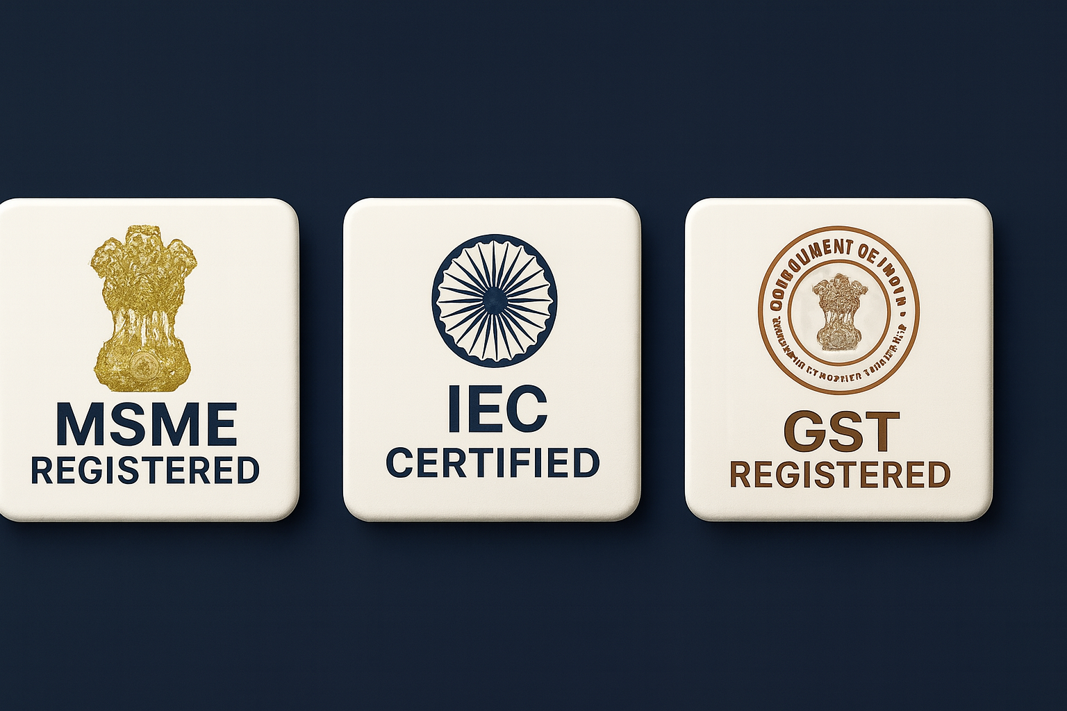 MSME, IEC, GST Certifications